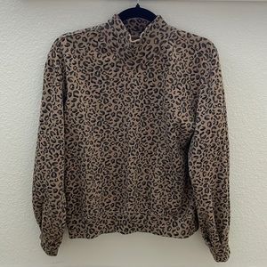 Abercrombie leopard mock neck sweatshirt